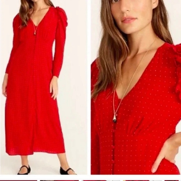 J. Crew Dresses & Skirts - NEW J. Crew Drapey Puff Sleeve Dress in Pin Dot Size 2